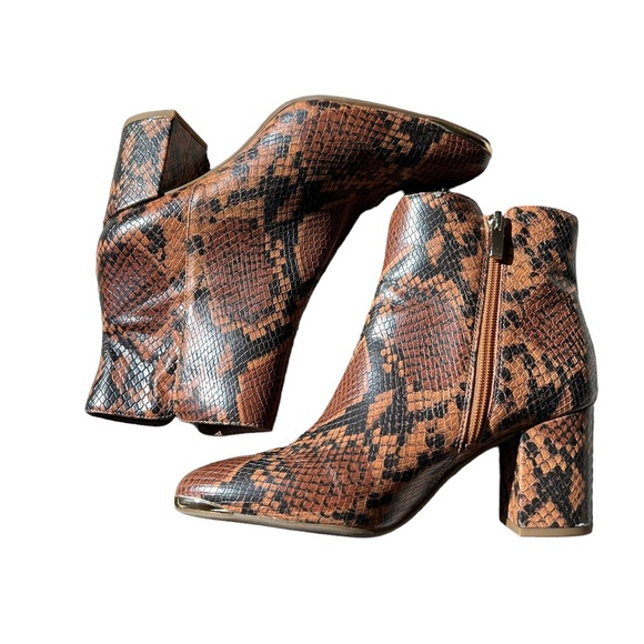 Franco Sarto Snake print heeled ankle booties - Picture 6 of 9